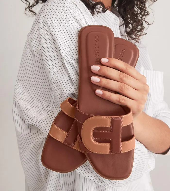 Women Chrisee Slide Sandals Dark Cuoio Brownpecan Cole Haan Sandals