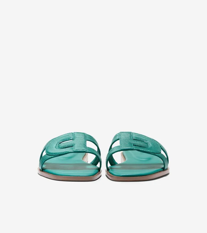 Women Chrisee Slide Sandals Green Lizard Print Cole Haan Sandals