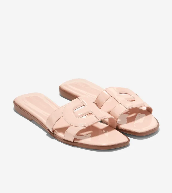 Women Chrisee Slide Sandals Porcelain Patent Cole Haan Sandals