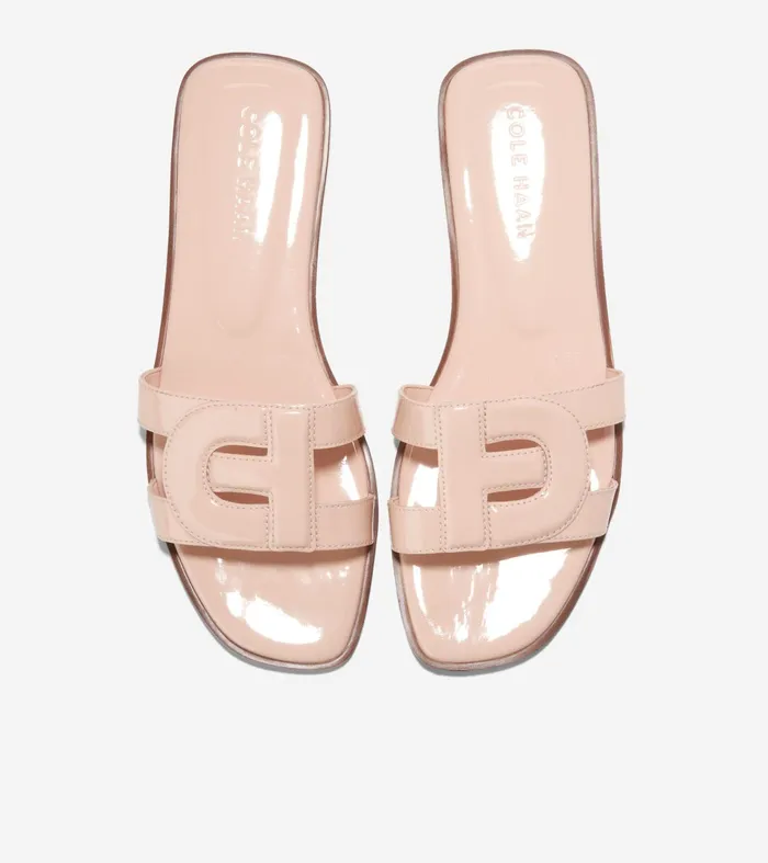 Women Chrisee Slide Sandals Porcelain Patent Cole Haan Sandals