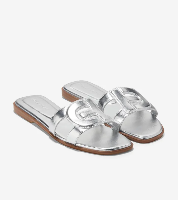 Women Chrisee Slide Sandals Silver Cole Haan Sandals