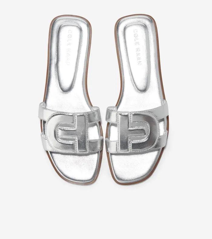 Women Chrisee Slide Sandals Silver Cole Haan Sandals