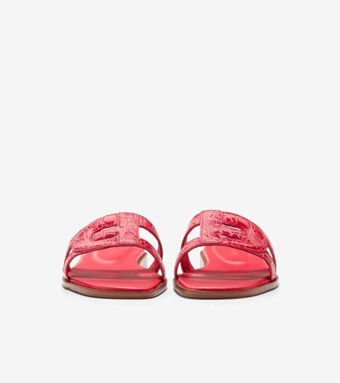 Women Chrisee Slide Sandals True Red Croc Print Cole Haan Sandals