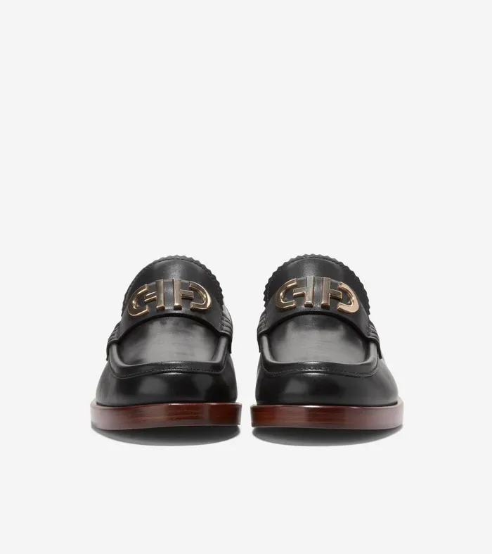 Women Christyn Penny Loafers Blackgold Cole Haan Loafers and Drivers