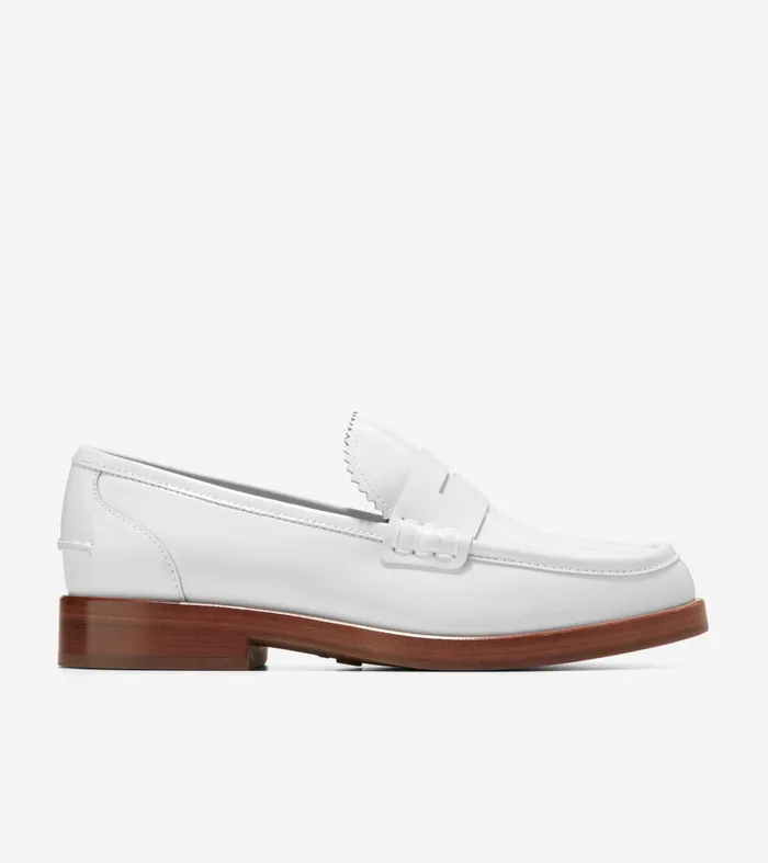 Women Christyn Penny Loafers White Patent Cole Haan Loafers and Drivers