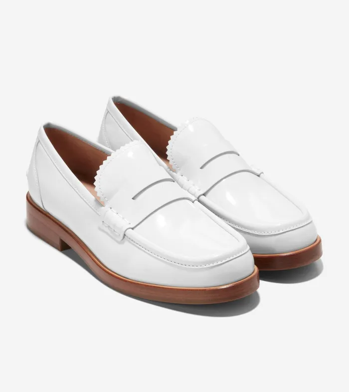 Women Christyn Penny Loafers White Patent Cole Haan Loafers and Drivers