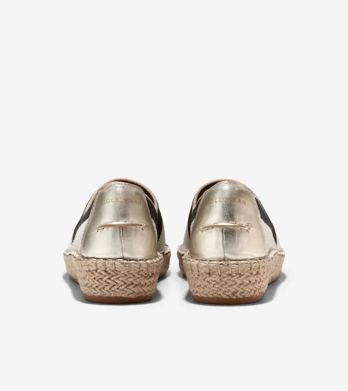Women Cloudfeel Espadrille II SlipOn Loafers Ivory Stitchliteandtradesoft Gold Cole Haan Loafers and Drivers