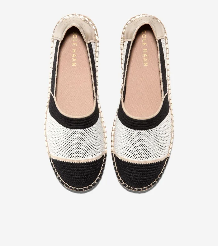 Women Cloudfeel Espadrille II SlipOn Loafers Ivory Stitchliteandtradesoft Gold Cole Haan Loafers and Drivers