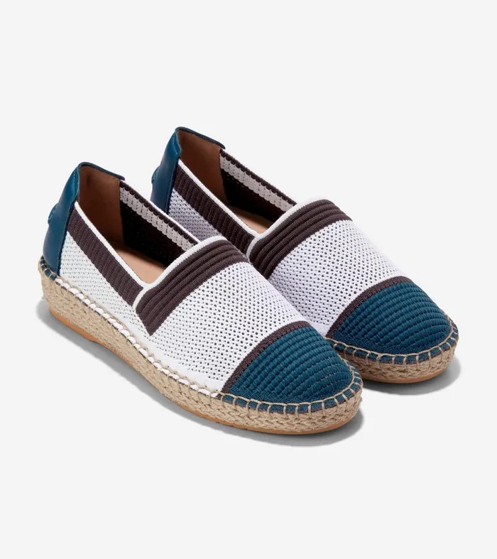 Women Cloudfeel Espadrille II SlipOn Loafers Whiteblue Wing Tealchocolate Stitchliteandtrade Cole Haan Loafers and Drivers