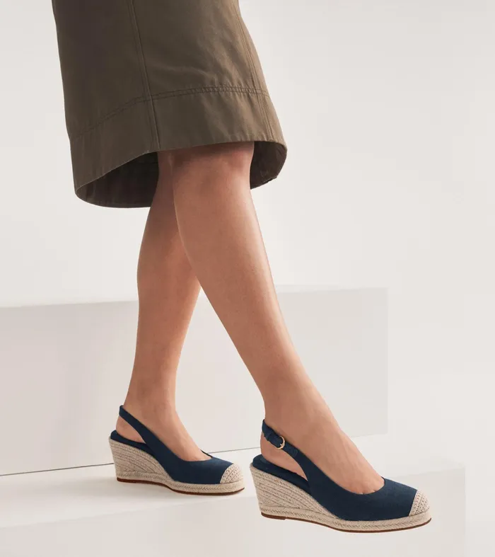 Women Cloudfeel Espadrille Sling Back Wedges Navy Blazer Cole Haan Heels and Pumps