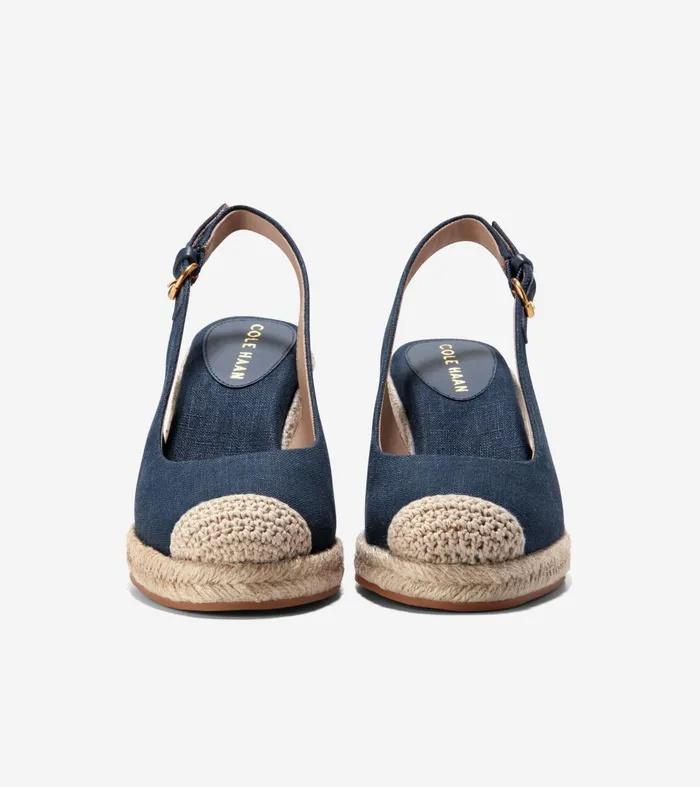 Women Cloudfeel Espadrille Sling Back Wedges Navy Blazer Cole Haan Heels and Pumps