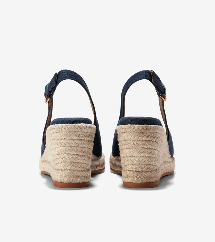 Women Cloudfeel Espadrille Sling Back Wedges Navy Blazer Cole Haan Heels and Pumps