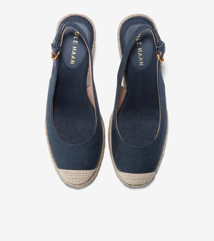 Women Cloudfeel Espadrille Sling Back Wedges Navy Blazer Cole Haan Heels and Pumps