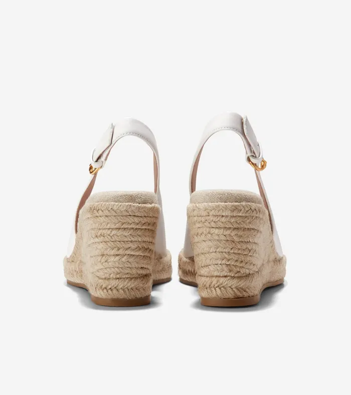 Women Cloudfeel Espadrille Sling Back Wedges White Cole Haan Heels and Pumps