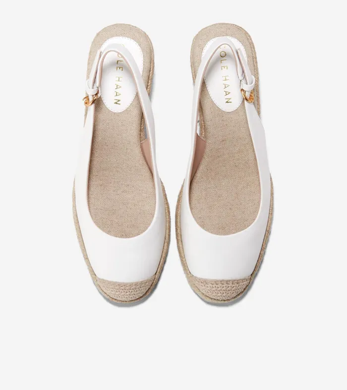 Women Cloudfeel Espadrille Sling Back Wedges White Cole Haan Heels and Pumps
