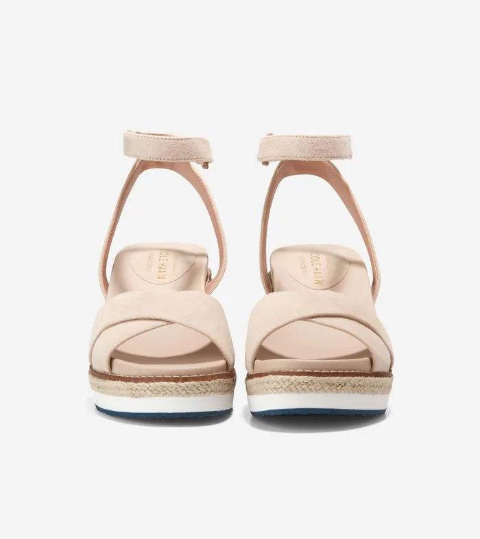 Women Cloudfeel Espadrille Wedge Sandal Sesame Suede Cole Haan Heels and Pumps