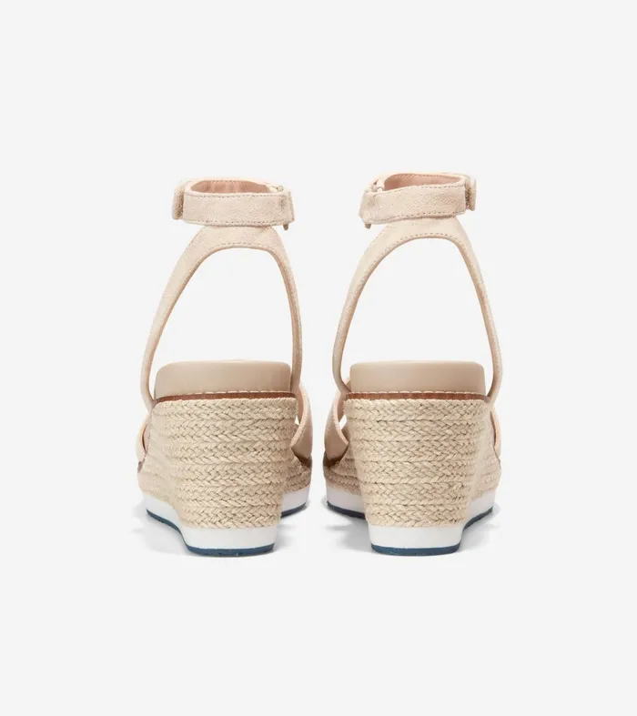 Women Cloudfeel Espadrille Wedge Sandal Sesame Suede Cole Haan Heels and Pumps