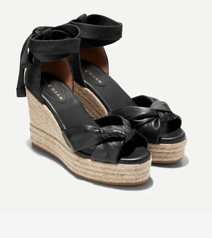 Women Cloudfeel Hampton Wedge Sandals Black Cole Haan Heels and Pumps