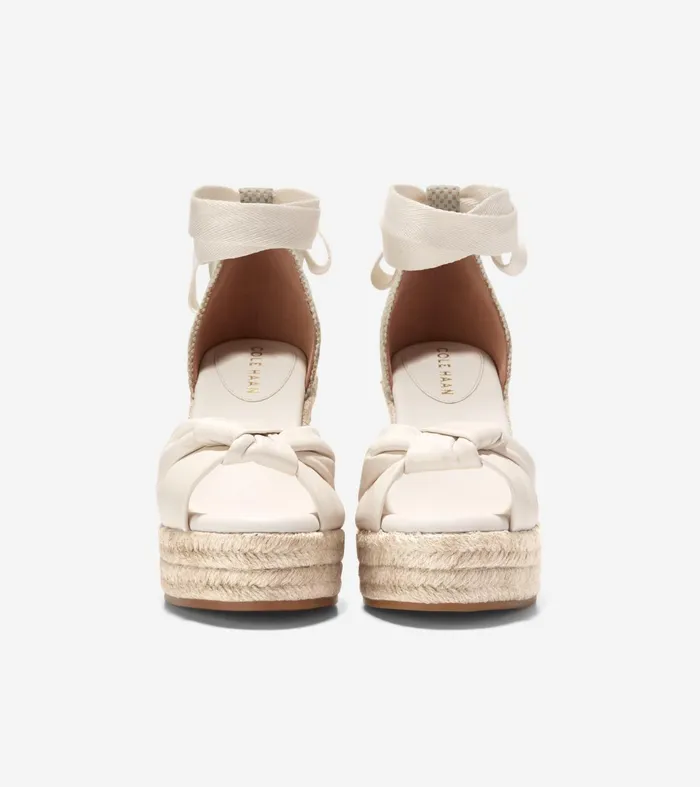 Women Cloudfeel Hampton Wedge Sandals Ivorynatural Canvas Cole Haan Heels and Pumps