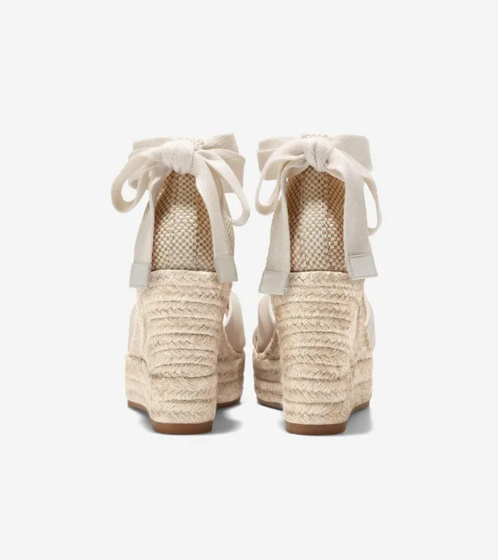 Women Cloudfeel Hampton Wedge Sandals Ivorynatural Canvas Cole Haan Heels and Pumps