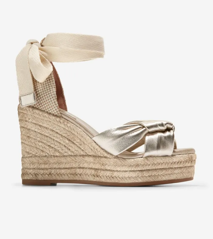 Women Cloudfeel Hampton Wedge Sandals Soft Goldnatural Canvas Cole Haan Heels and Pumps Women Cloudfeel Hampton Wedge Sandals Soft Goldnatural Canvas Cole Haan Heels and Pumps