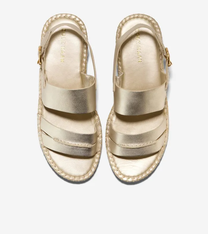 Women Cloudfeel Tilden Ankle Strap Sandals Soft Gold Cole Haan Espadrilles