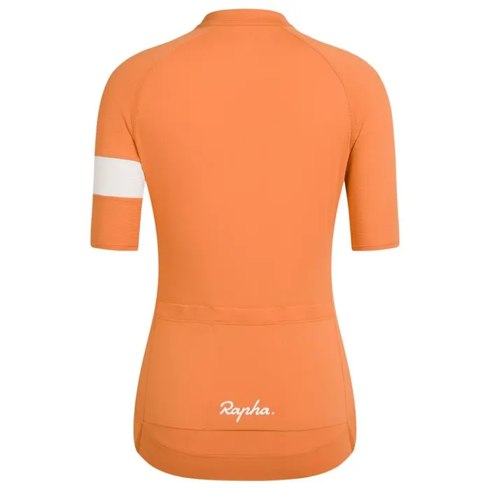 Women Core Lightweight Cycling Jersey Dusted Orangewhitepale Bluepeachmoonscapemint Greenwhite Rapha Archive