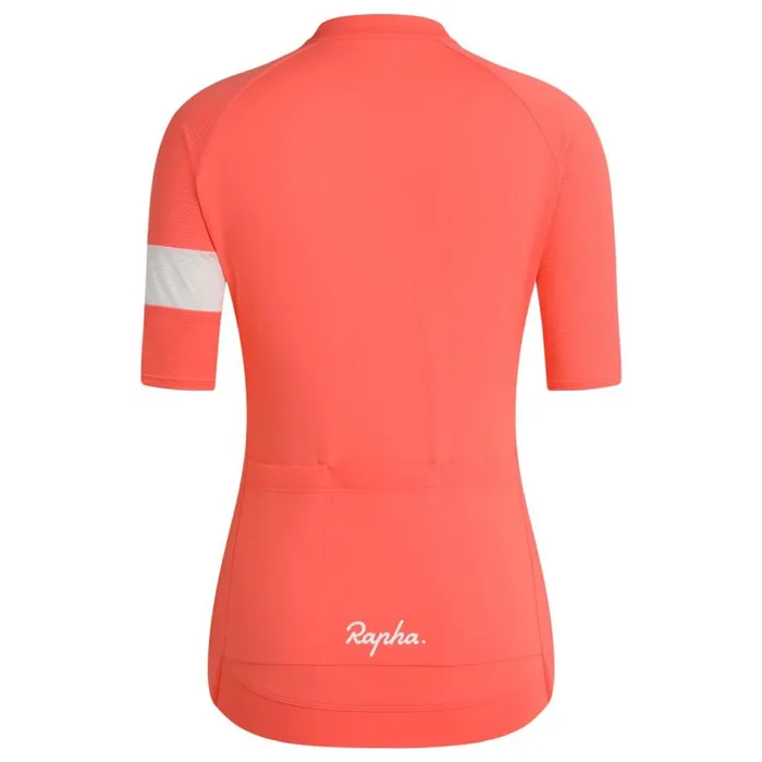 Women Core Lightweight Cycling Jersey Dusted Orangewhitepale Bluepeachmoonscapemint Greenwhite Rapha Archive