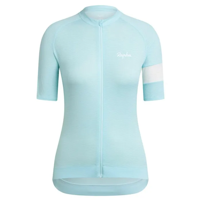 Women Core Lightweight Cycling Jersey Dusted Orangewhitepale Bluepeachmoonscapemint Greenwhite Rapha Archive