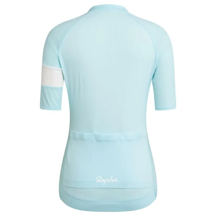Women Core Lightweight Cycling Jersey Dusted Orangewhitepale Bluepeachmoonscapemint Greenwhite Rapha Archive
