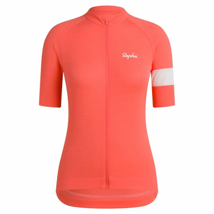 Women Core Lightweight Cycling Jersey Dusted Orangewhitepale Bluepeachmoonscapemint Greenwhite Rapha Archive