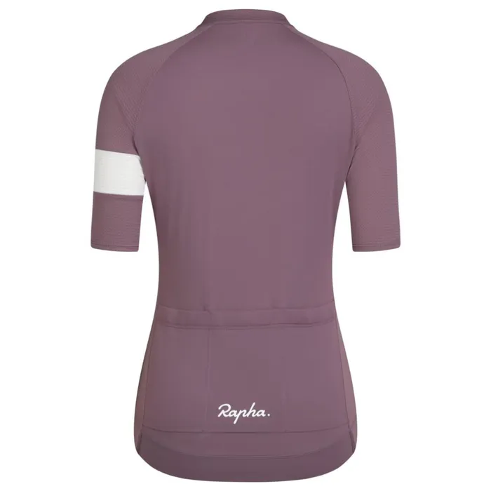 Women Core Lightweight Cycling Jersey Dusted Orangewhitepale Bluepeachmoonscapemint Greenwhite Rapha Archive
