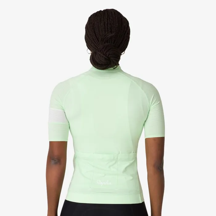 Women Core Lightweight Cycling Jersey Dusted Orangewhitepale Bluepeachmoonscapemint Greenwhite Rapha Archive
