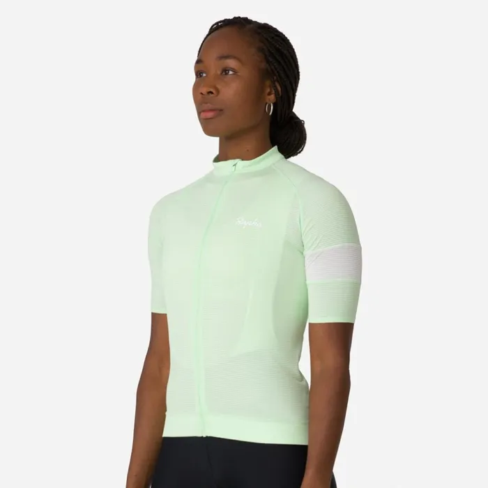 Women Core Lightweight Cycling Jersey Dusted Orangewhitepale Bluepeachmoonscapemint Greenwhite Rapha Archive