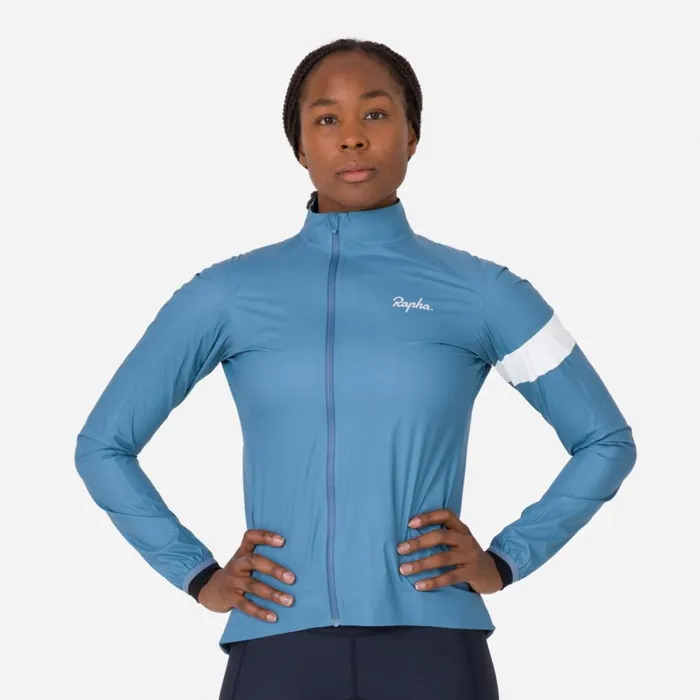 Women Core Rain Jacket II For Wet Weather Riding Dusted Bluewhitepale Greenwhitedeep Coffeewhiteindigowhitedark Khakiwhite Rapha Archive