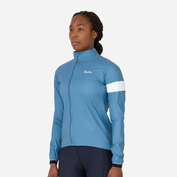 Women Core Rain Jacket II For Wet Weather Riding Dusted Bluewhitepale Greenwhitedeep Coffeewhiteindigowhitedark Khakiwhite Rapha Archive