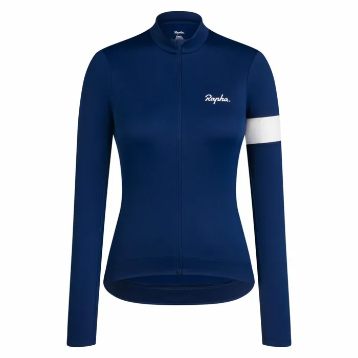 Women Core Thermal Long Sleeve Jersey Kalamata White Alyssumfudge White Alyssumblackwhitenavywhiteultramarinewhitedeep Coffeewhiteberrywhite Rapha Jerseys
