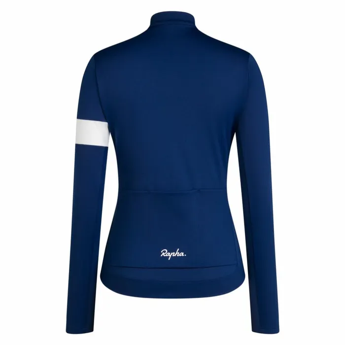 Women Core Thermal Long Sleeve Jersey Kalamata White Alyssumfudge White Alyssumblackwhitenavywhiteultramarinewhitedeep Coffeewhiteberrywhite Rapha Jerseys