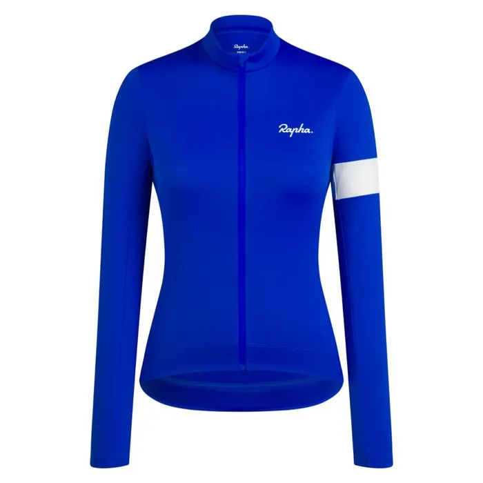 Women Core Thermal Long Sleeve Jersey Kalamata White Alyssumfudge White Alyssumblackwhitenavywhiteultramarinewhitedeep Coffeewhiteberrywhite Rapha Jerseys