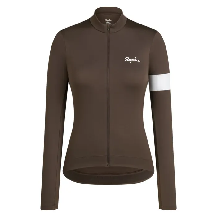 Women Core Thermal Long Sleeve Jersey Kalamata White Alyssumfudge White Alyssumblackwhitenavywhiteultramarinewhitedeep Coffeewhiteberrywhite Rapha Jerseys