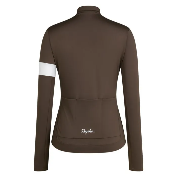 Women Core Thermal Long Sleeve Jersey Kalamata White Alyssumfudge White Alyssumblackwhitenavywhiteultramarinewhitedeep Coffeewhiteberrywhite Rapha Jerseys
