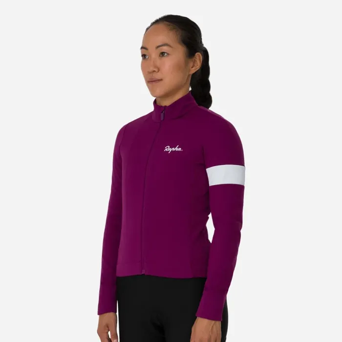 Women Core Winter Jacket Blackwhitemauve Whitedark Khakiwhite Rapha Jackets and Vests