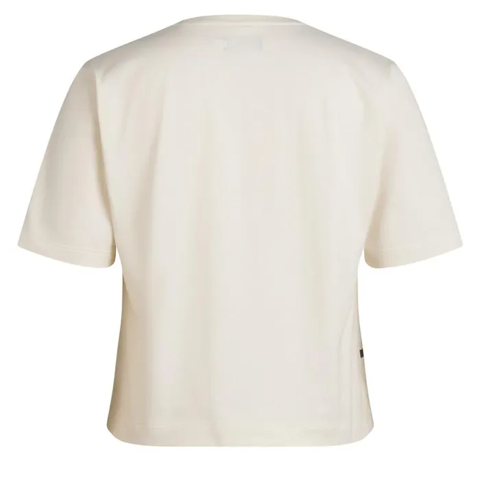 Women Cropped Cotton TShirt Blackoffwhite Rapha Archive
