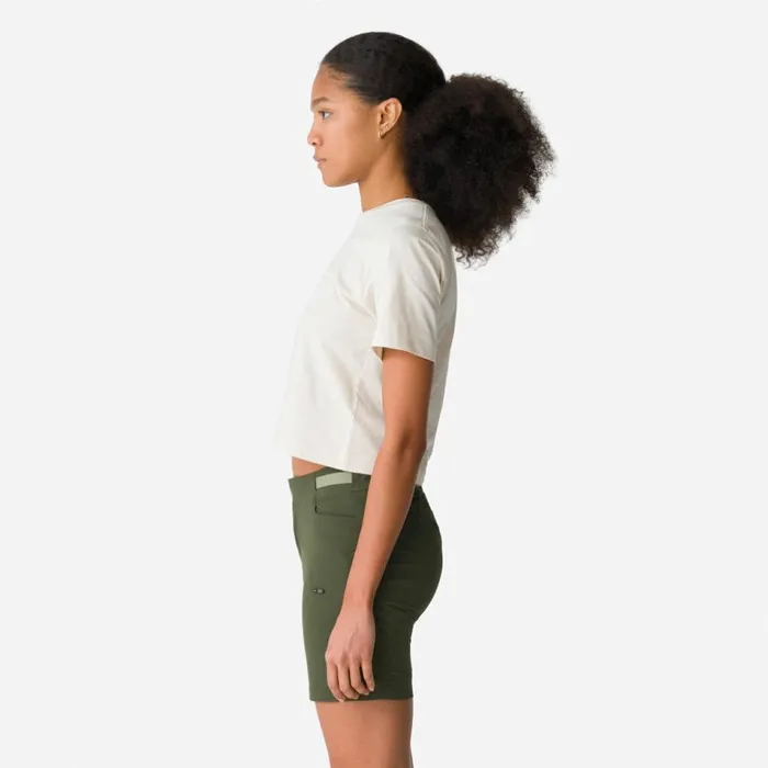 Women Cropped Cotton TShirt Blackoffwhite Rapha Archive