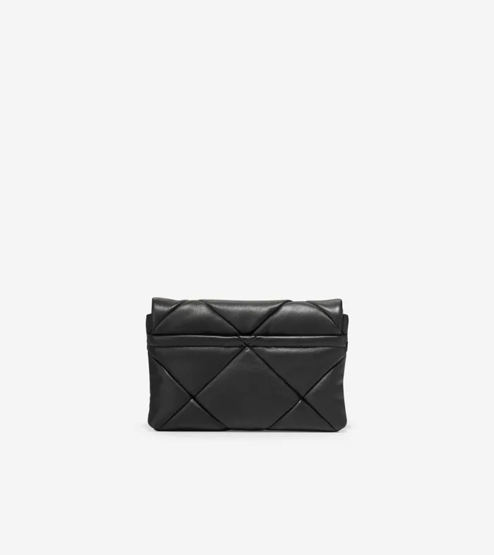 Women Crystal Quilted Clutch Black Cole Haan Wallets and Wristlets