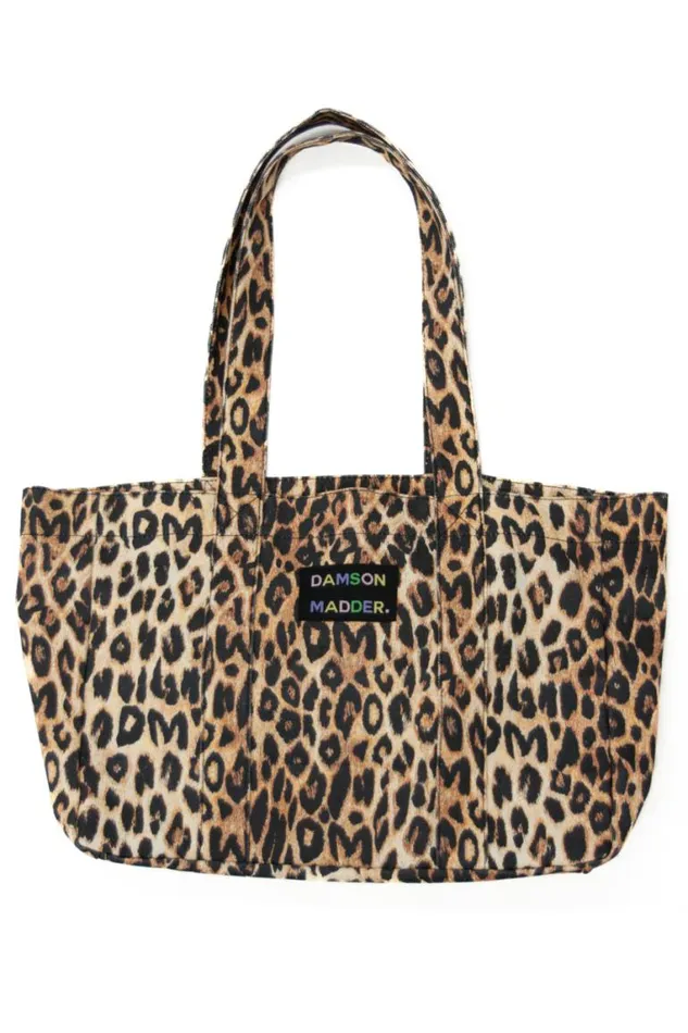 Women Damson Madder Bags Canvas Leopard Tote Bag