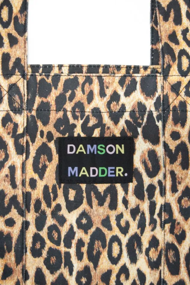Women Damson Madder Bags Canvas Leopard Tote Bag