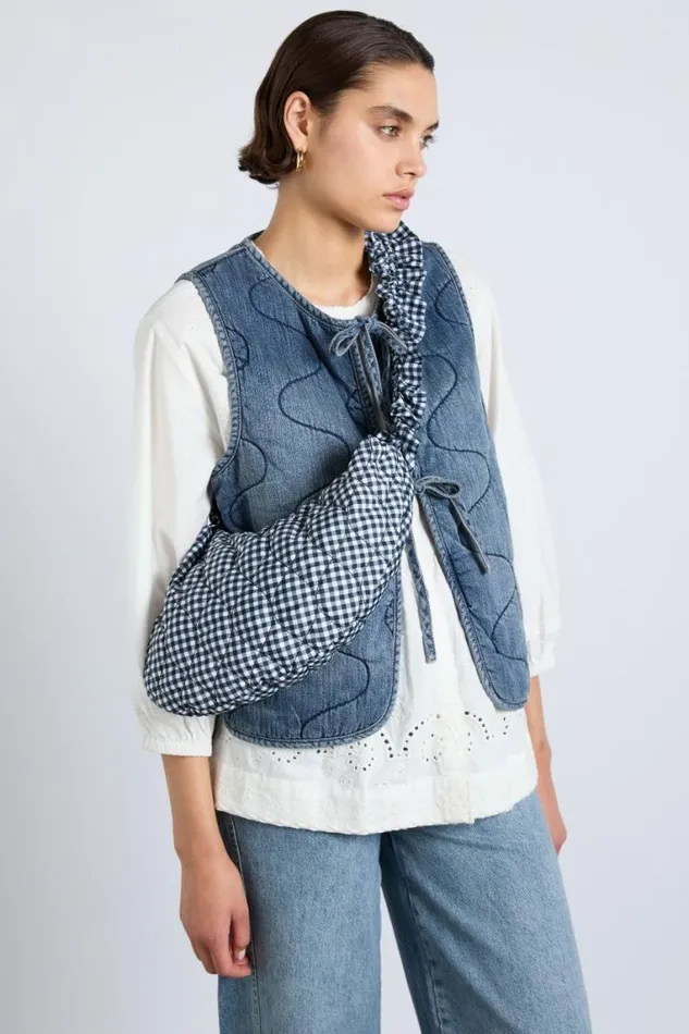 Women Damson Madder Bags Ruched Kidney Bag In Gingham