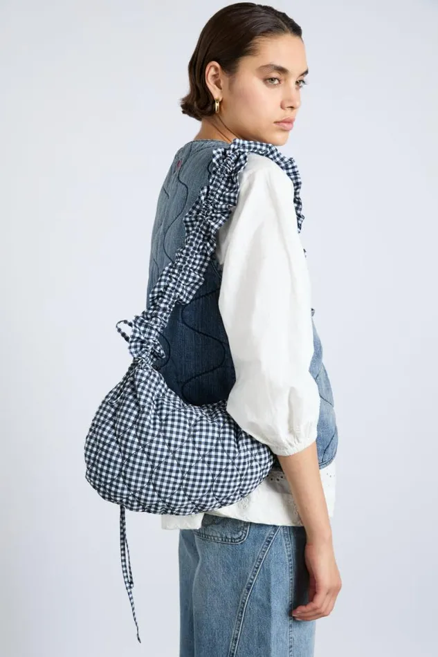 Women Damson Madder Bags Ruched Kidney Bag In Gingham
