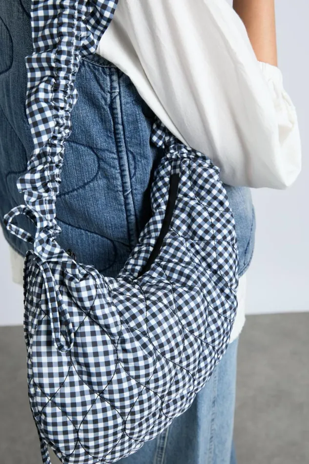 Women Damson Madder Bags Ruched Kidney Bag In Gingham